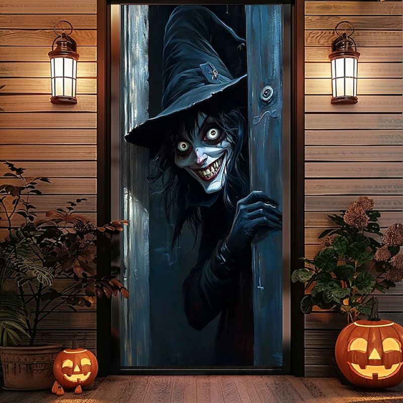 Halloween Spooky Door Covers Witche SC052