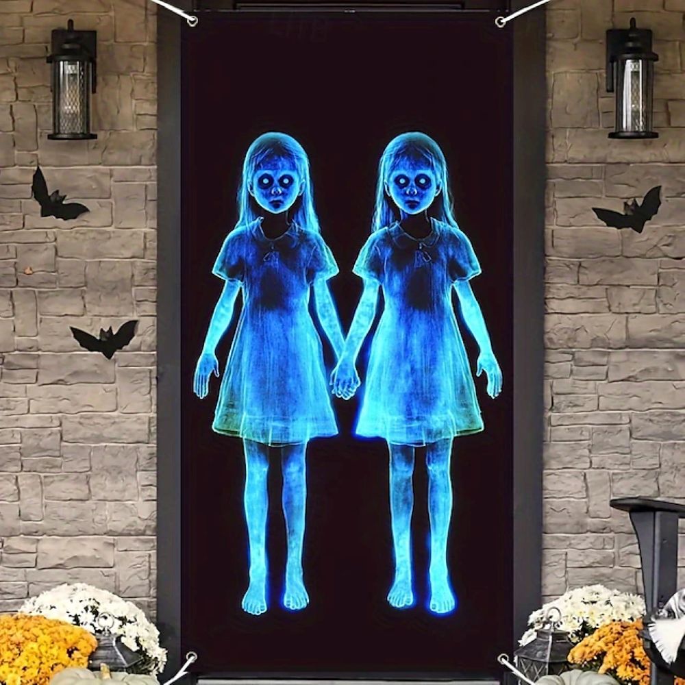 Halloween Spooky Door Covers Scary Twin Ghost SC053