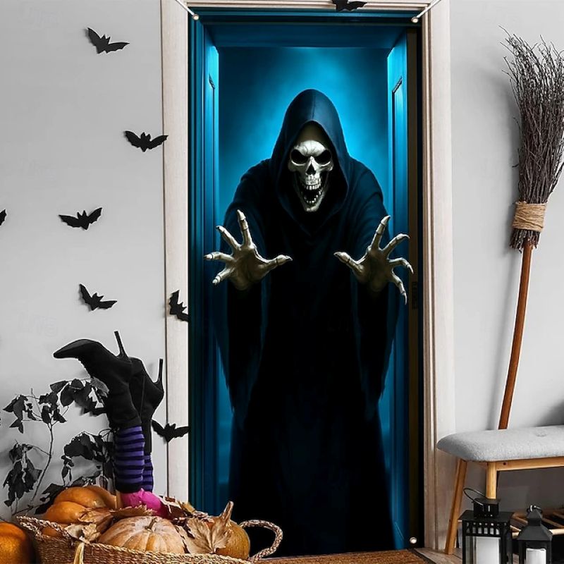 Halloween Spooky Door Covers Grim Reaper SC058