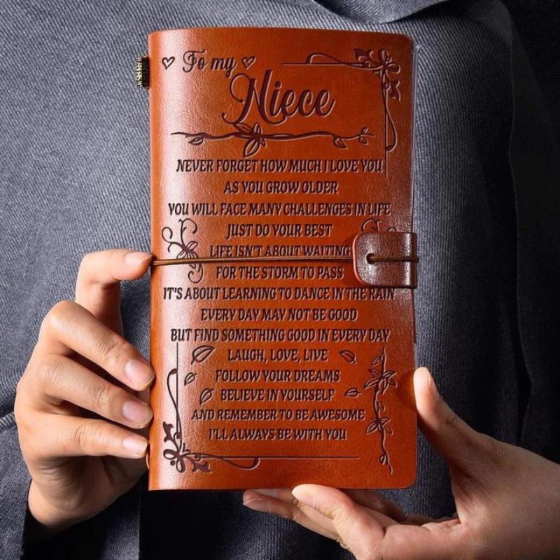 To My Niece - I'll Always Be with You - Engraved Leather Journal Notebook
