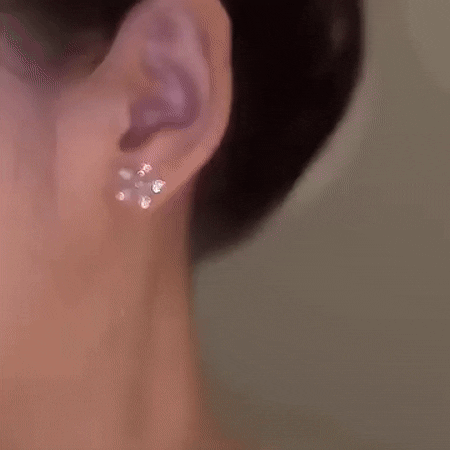 Flower Threader Diamond Earrings (Pair)
