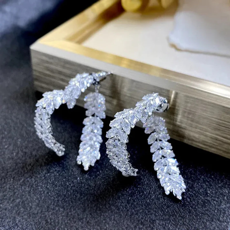 Crystal Heart Zircon Earrings