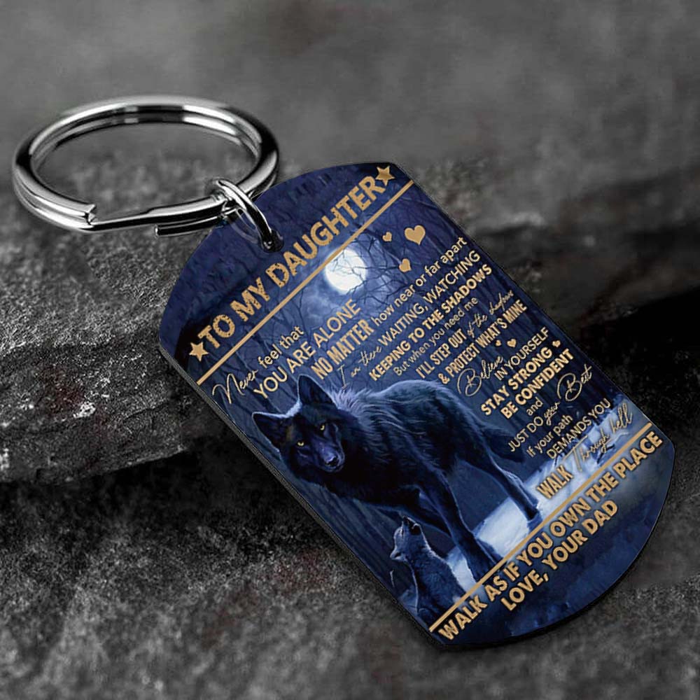 Never Feel That You Are Alone - Wolf Multi Colors Personalized Keychain - A884