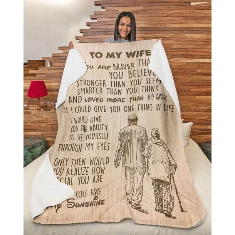 To My Wife - From Husband - F024 CoupleBlanket - Premium Blanket