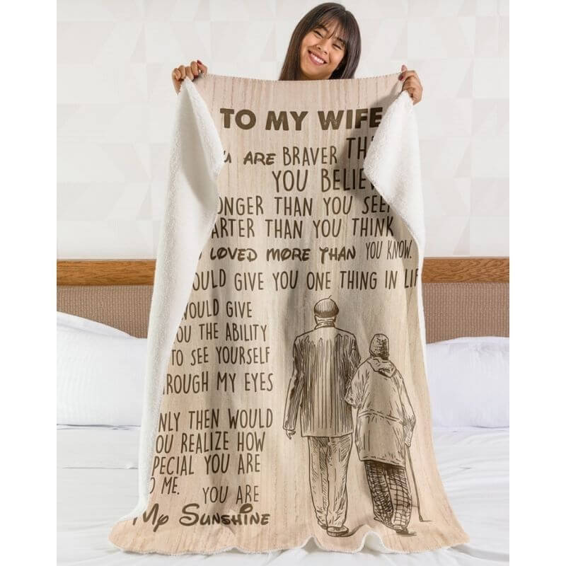 To My Wife - From Husband - F024 CoupleBlanket - Premium Blanket