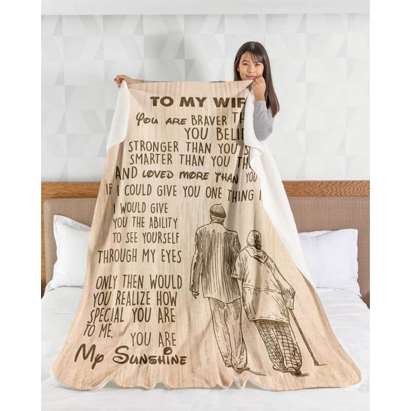 To My Wife - From Husband - F024 CoupleBlanket - Premium Blanket