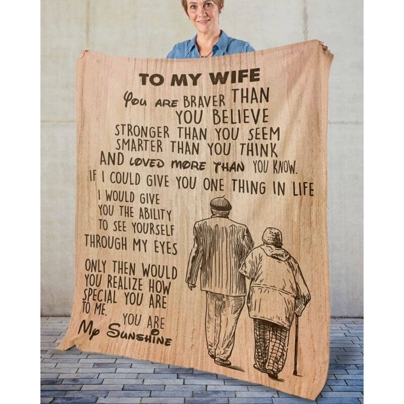 To My Wife - From Husband - F024 CoupleBlanket - Premium Blanket
