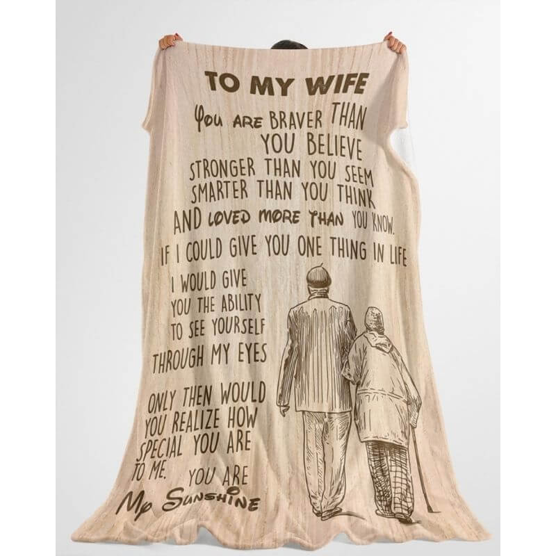 To My Wife - From Husband - F024 CoupleBlanket - Premium Blanket