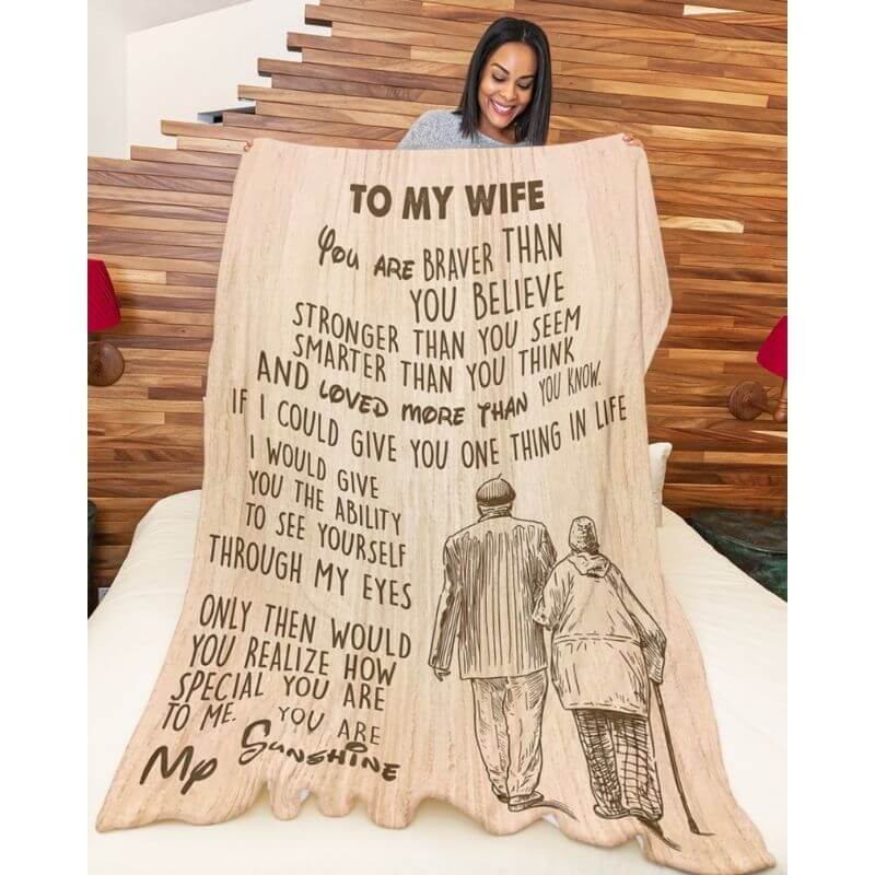 To My Wife - From Husband - F024 CoupleBlanket - Premium Blanket