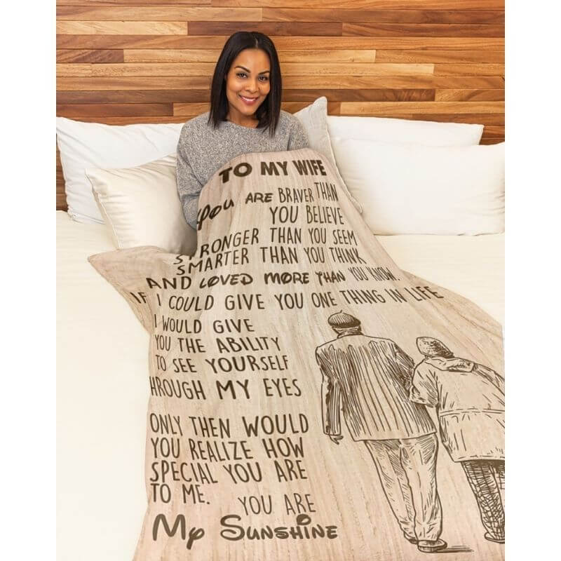 To My Wife - From Husband - F024 CoupleBlanket - Premium Blanket