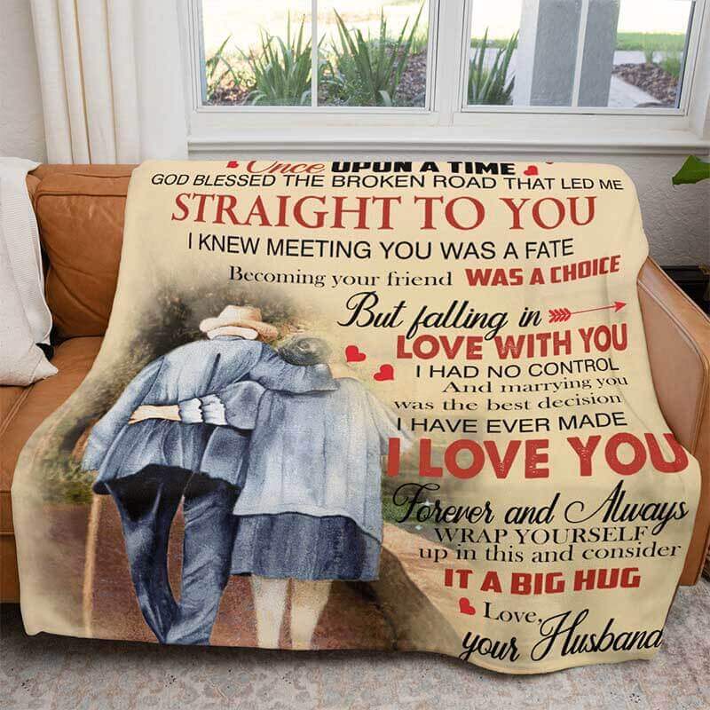 To My Wife - From Husband - F009 Coupleblanket - Premium Blanket