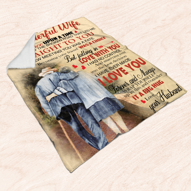 To My Wife - From Husband - F009 Coupleblanket - Premium Blanket