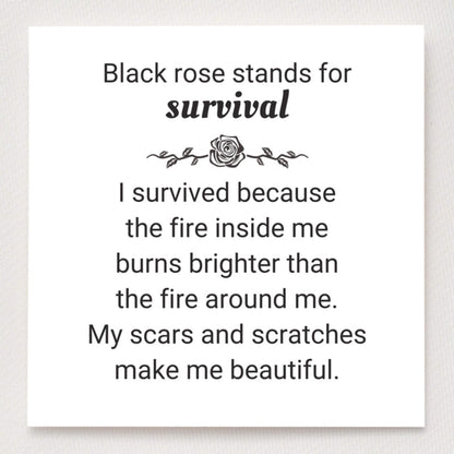 Strong As F*ck Black Rose Self-Love Ring - 925 Silver