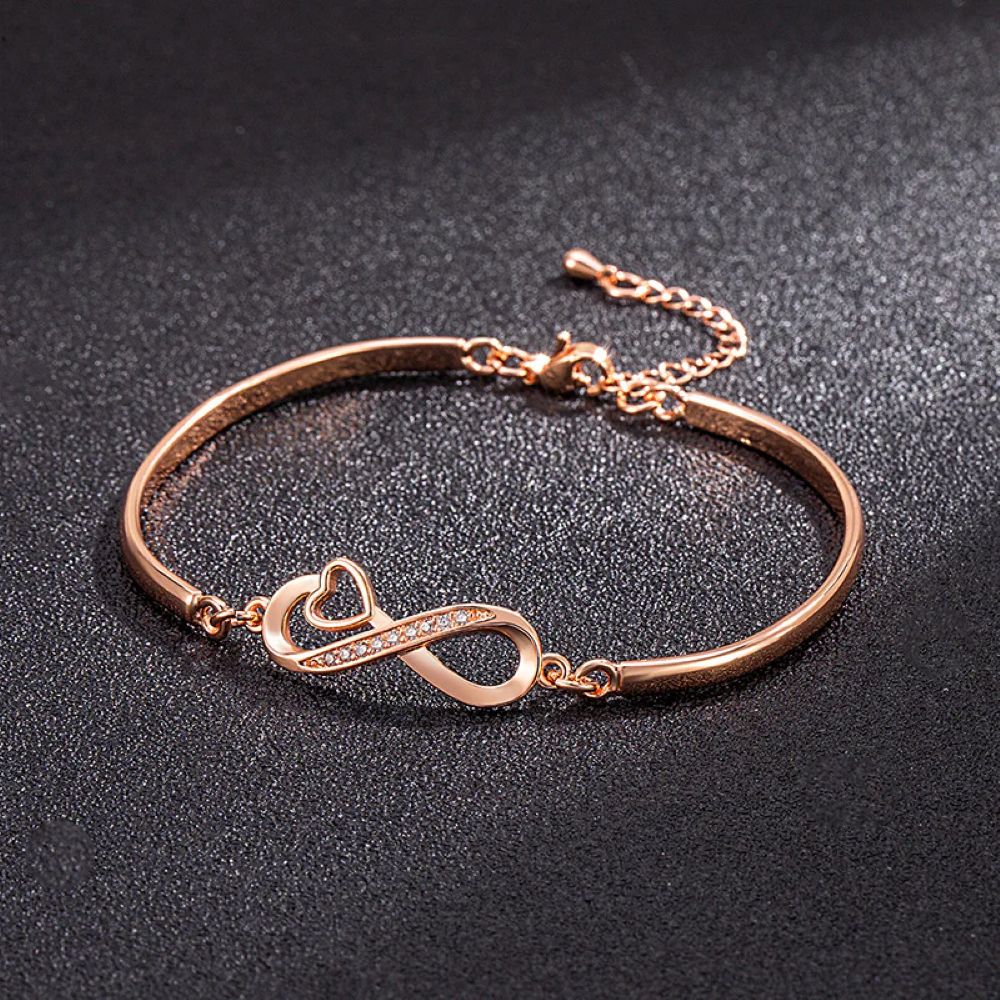 To My Unbiological Daughter - I Always With You Heart Infinity Bracelet