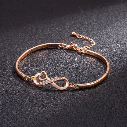 To My Unbiological Daughter - I Always With You Heart Infinity Bracelet
