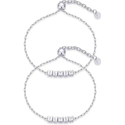 14K Gold Plated Adjustable Matching Bracelets for Women – Heart Charm and BFF Friendship Styles