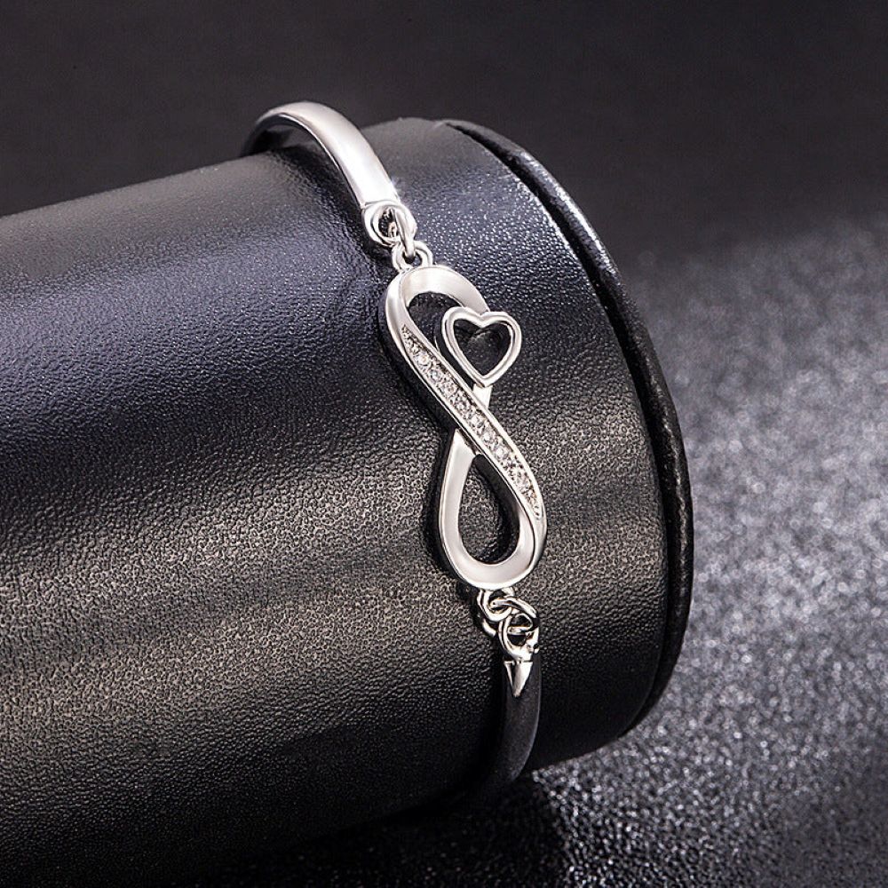 To My Unbiological Daughter - I Always With You Heart Infinity Bracelet