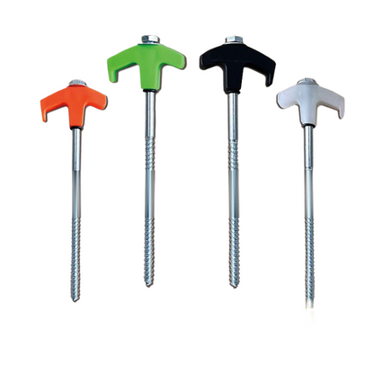 8" Screw in Tent Stakes - Ground Anchors Screw in