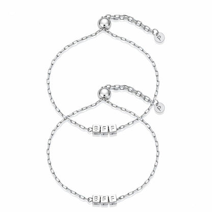 14K Gold Plated Adjustable Matching Bracelets for Women – Heart Charm and BFF Friendship Styles