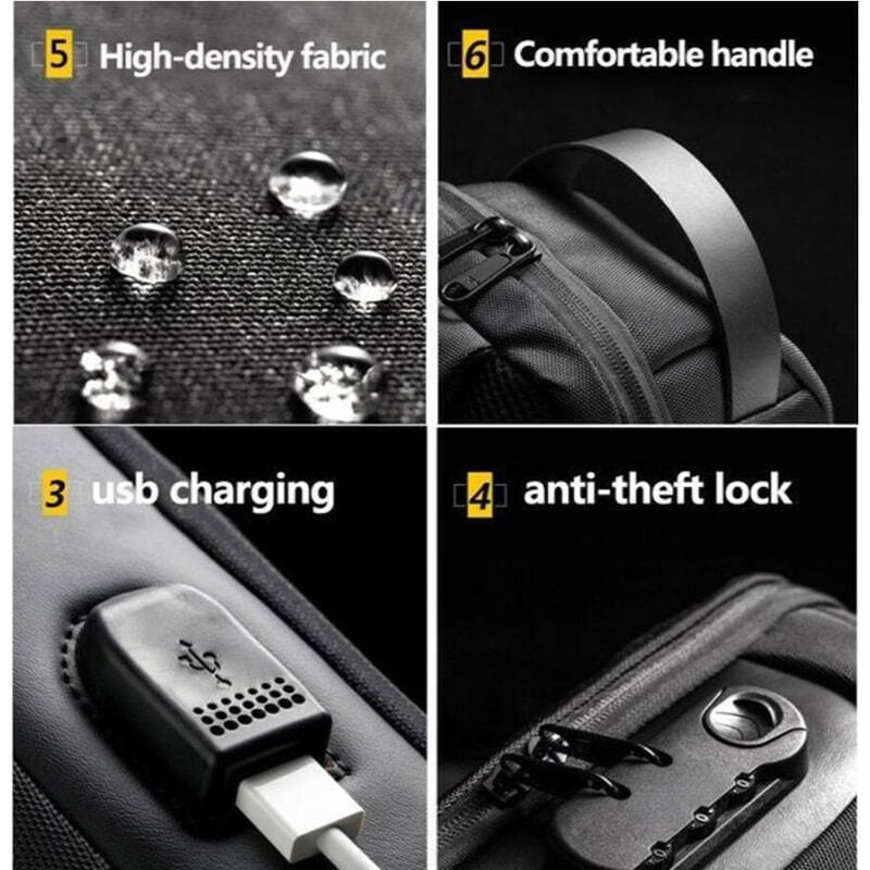 Usb Charging Sport Sling Anti Theft Shoulder Bag