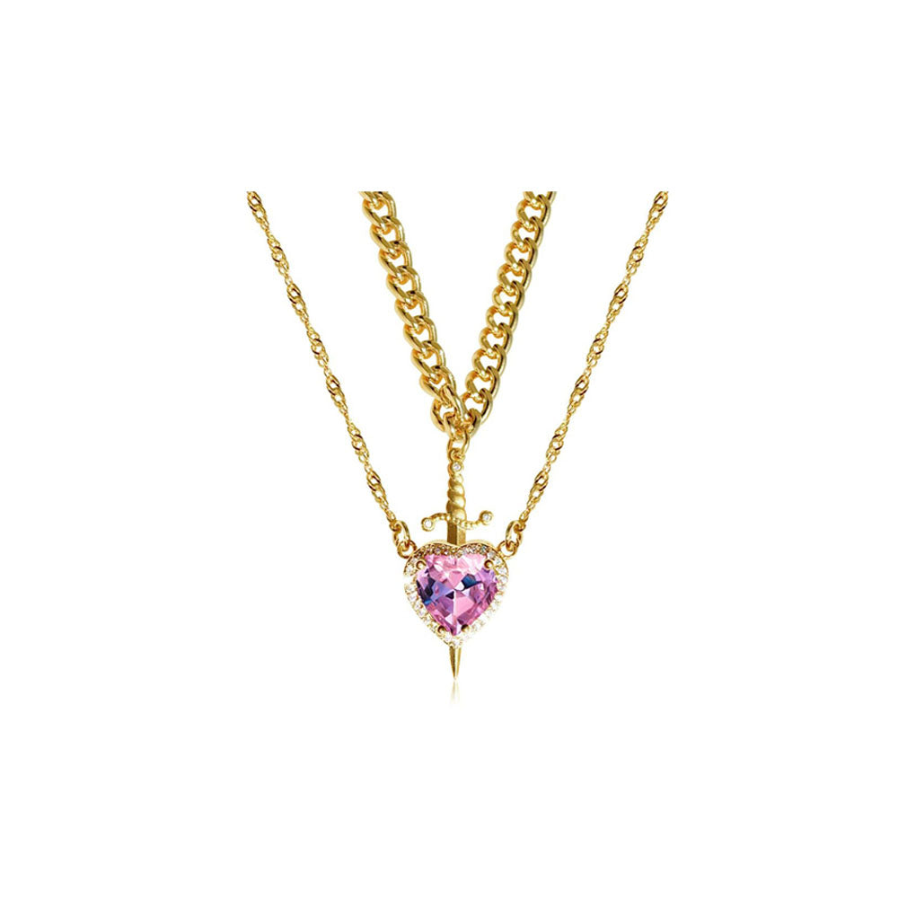 Heart Sword Pendant Necklace