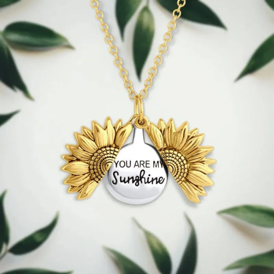 You Are My Sunshine Sunflower Necklace