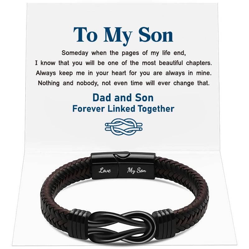 2024 NEW Forever Linked Together Black Braided Leather Bracelet🔗