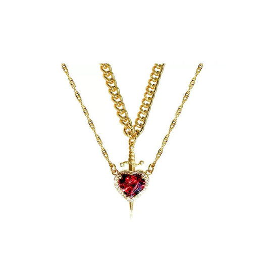 Heart Sword Pendant Necklace