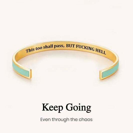 This Too Shall Pass - Hidden Message Inspirational Cuff Bracelet