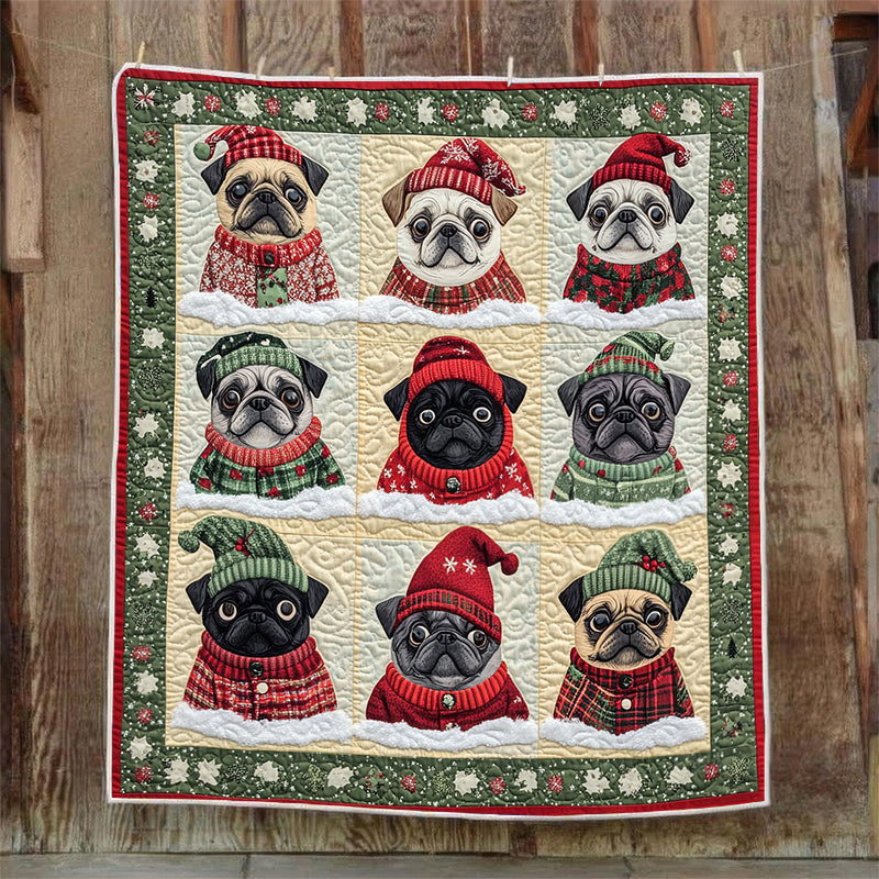 Cute Pugs And Ugly Sweaters - F603 - Premium Blanket