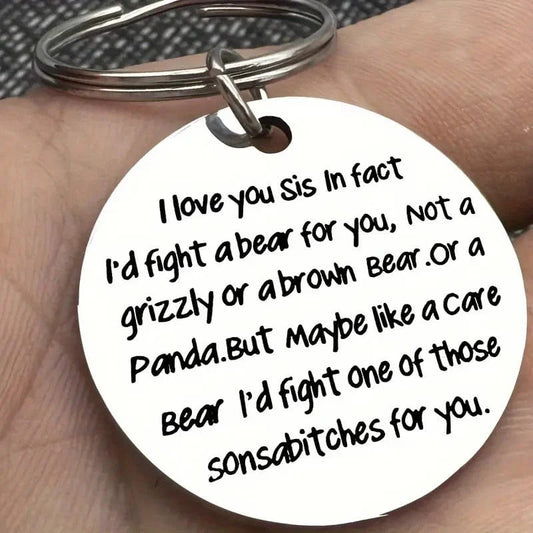 I Love You Sis Keychain