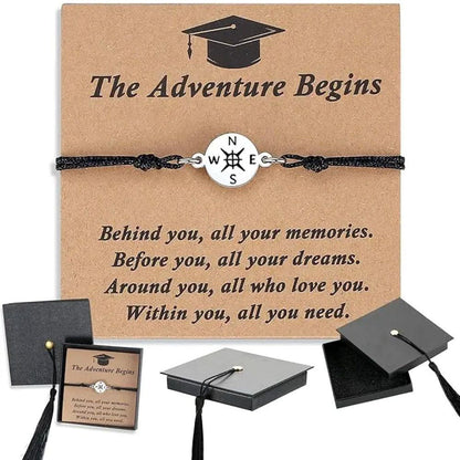 Compass Charm Bracelet with Cap-shape Box