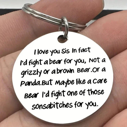 I Love You Sis Keychain