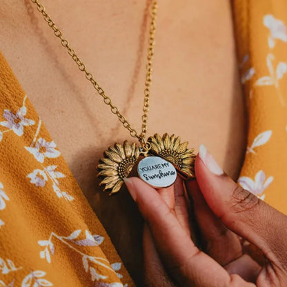 You Are My Sunshine Sunflower Necklace