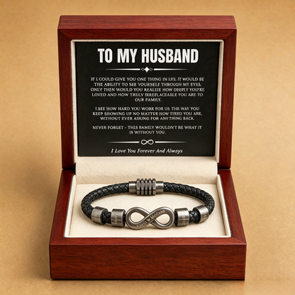 Infinity Name Bracelet Custom - For the Man Who Holds Us Together