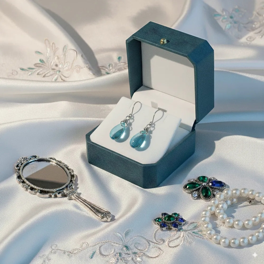 Teardrop Mason Jar Earrings: Recycled Vintage Glass