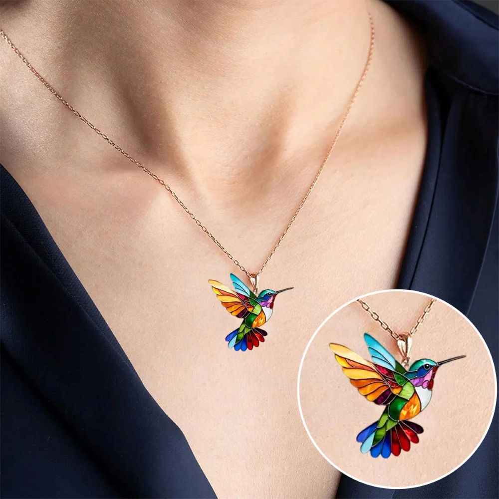 Beautiful Hummingbird Necklace & Earrings