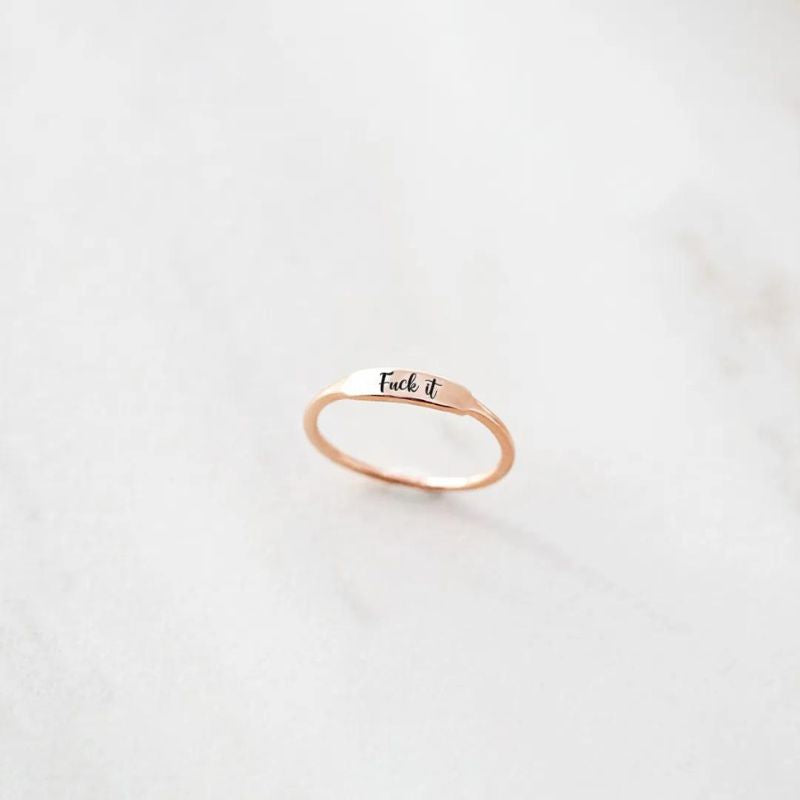 Fuck It Dainty Bar Ring