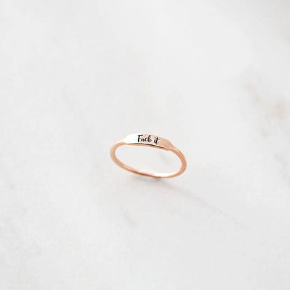 Fuck It Dainty Bar Ring