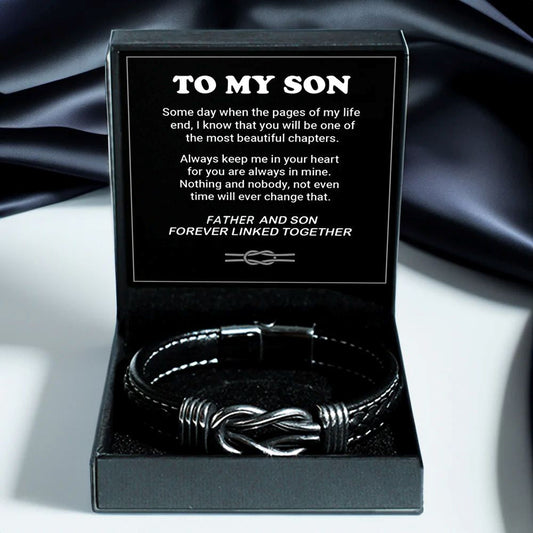 To My Son - From Dad - Forever Linked Premium Bracelet Gift Set