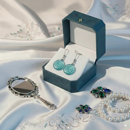 Recycled Glass Spiral Earrings: Upcycled Mason Jar Dangles