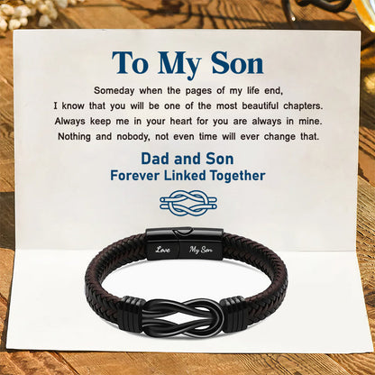 2024 NEW Forever Linked Together Black Braided Leather Bracelet🔗