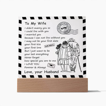To My Wife - D348 -  LED Acrylic Plaque