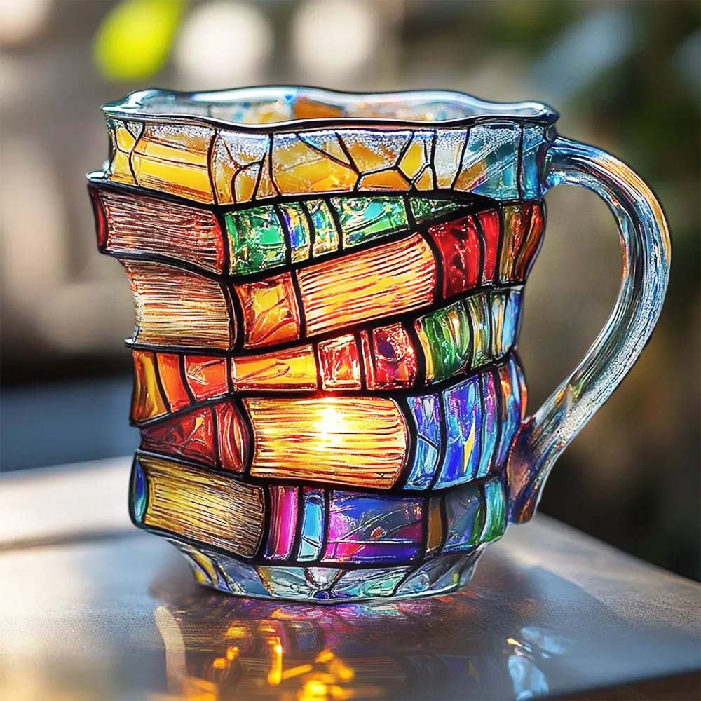 Vintage Painted Book Mug