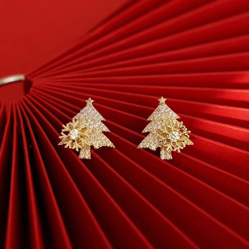 🎄 Rotatable Christmas Tree Earrings