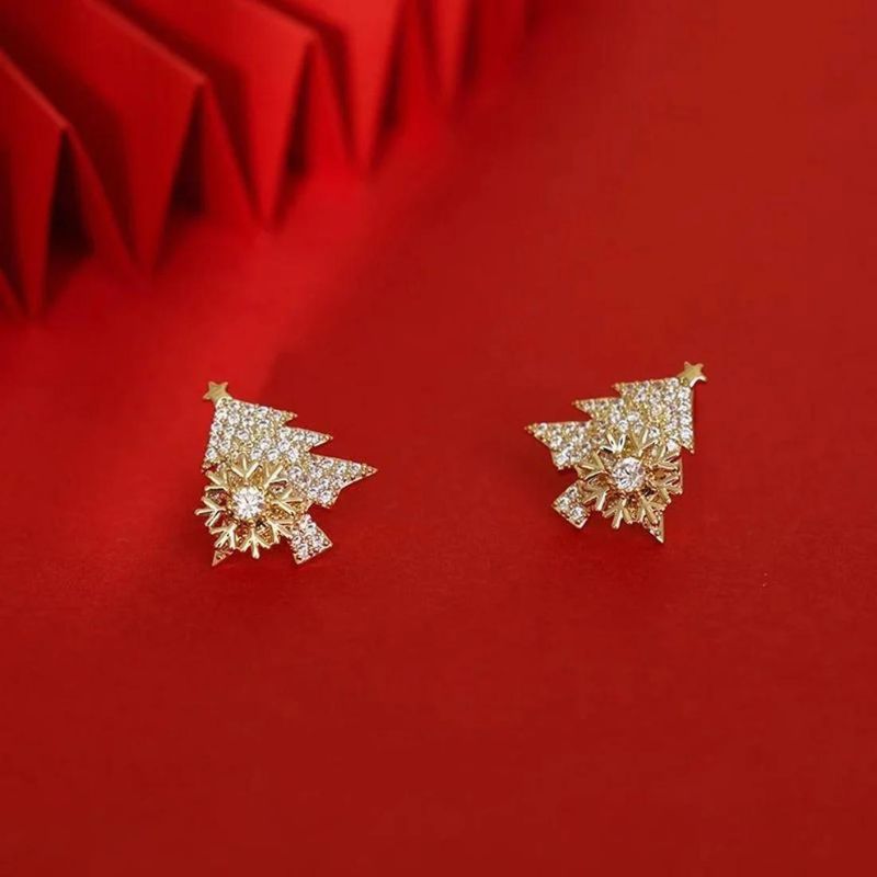 🎄 Rotatable Christmas Tree Earrings