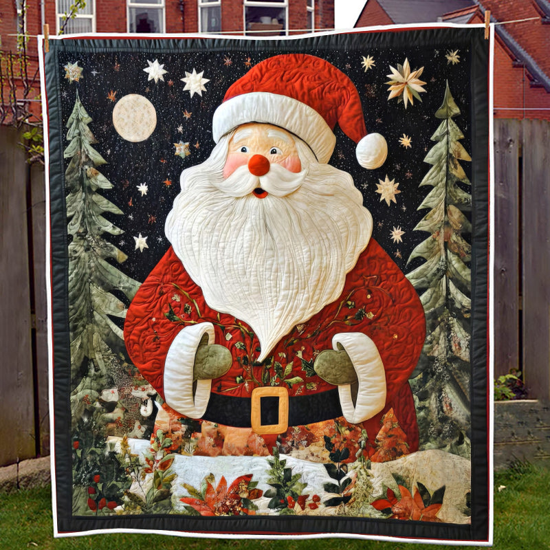 Santa Claus and Night Forest Blanket - D264 - Premium Blanket