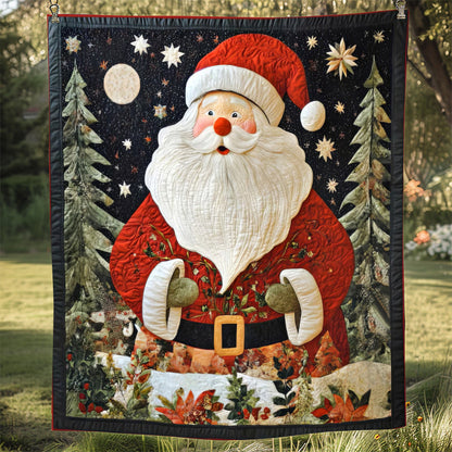 Santa Claus and Night Forest Blanket - D264 - Premium Blanket