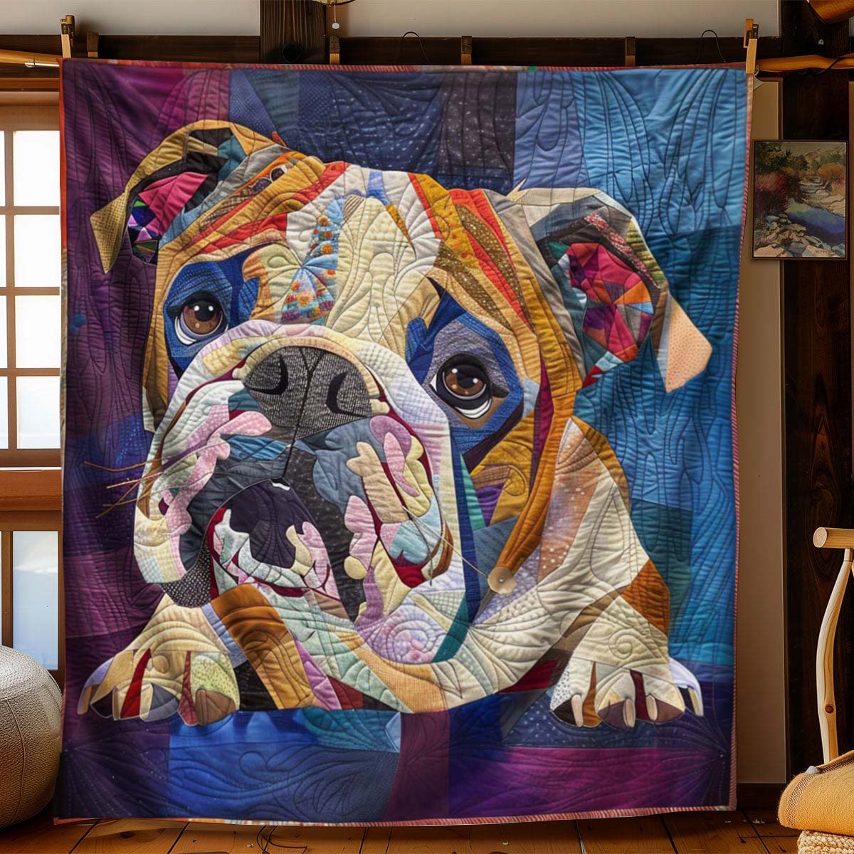 Cozy Bulldog Blanket - D292 - Premium Blanket