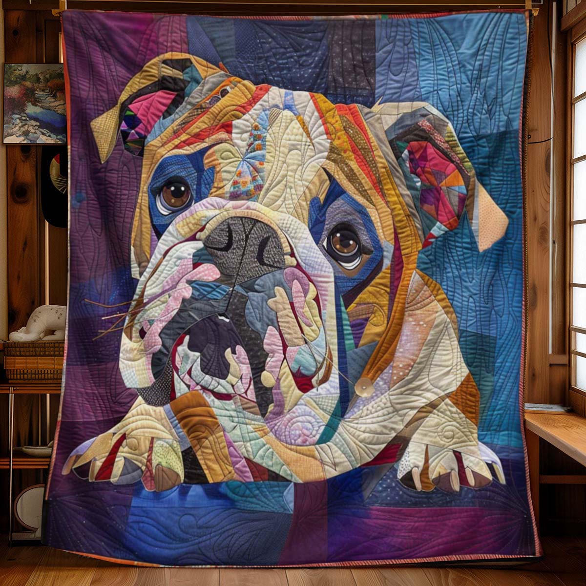 Cozy Bulldog Blanket - D292 - Premium Blanket